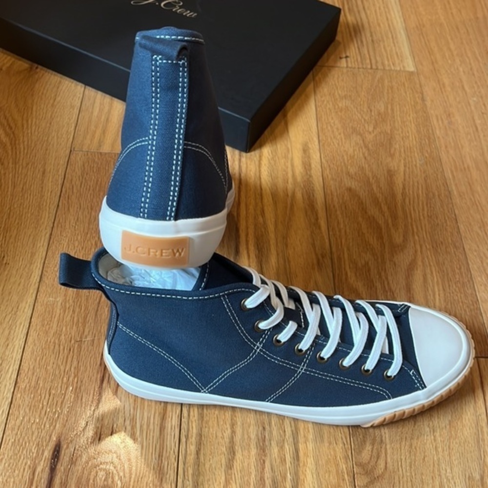 New in box- J. Crew Classic high top sneakers blue Sz 9 - Picture 4 of 9